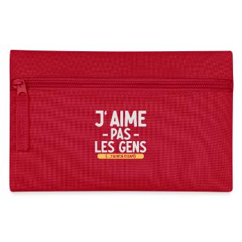 J’aime pas les gens T-shirt drôle français - Trousse - rouge - Devant
