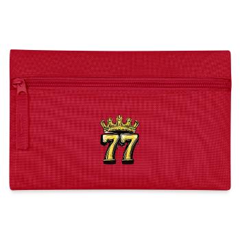 77 Zahl Krone - Federtasche - Rot - Vorne