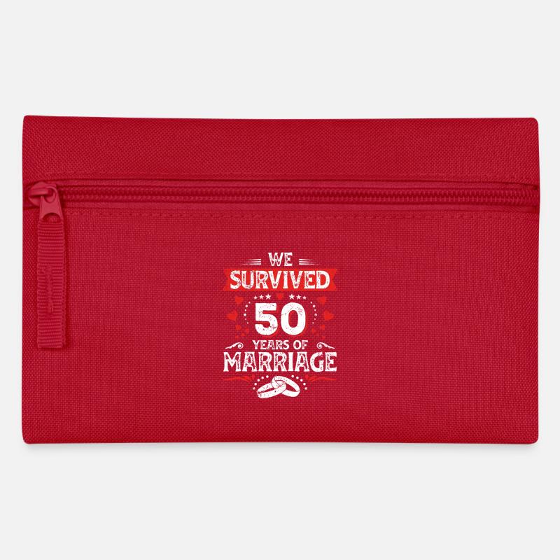 50 Hochzeit Jahrestag Ehemann Ehefrau Ehe - Federtasche - Rot