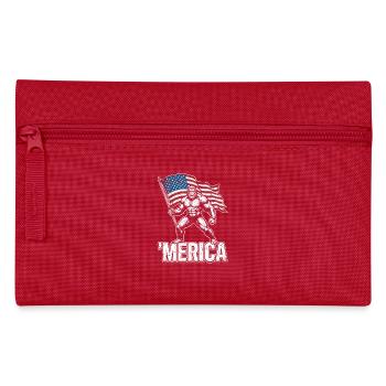 America Bigfoot Funny 4th of July Bigfoot Ameri - Pencil Case - red - Front
