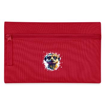 Erdmännchen Porträt Splash - Federtasche - Rot - Vorne