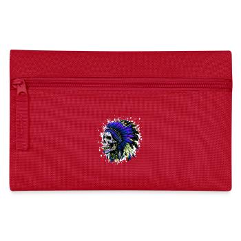 Indian Chief Skull - Pencil Case - red - Front