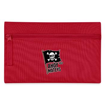 Piratenschädel-Flagge Ahoi Kameraden - Federtasche - Rot - Vorne