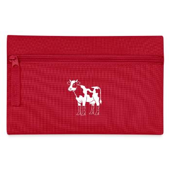 Kuh mit Stiefel-Outline - Federtasche - Rot - Vorne