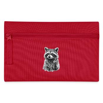 Grumpy Raccoon - Federtasche - Rot - Vorne