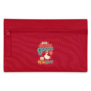 Silly Birthday Goose On The Road - Pencil Case - red - Front