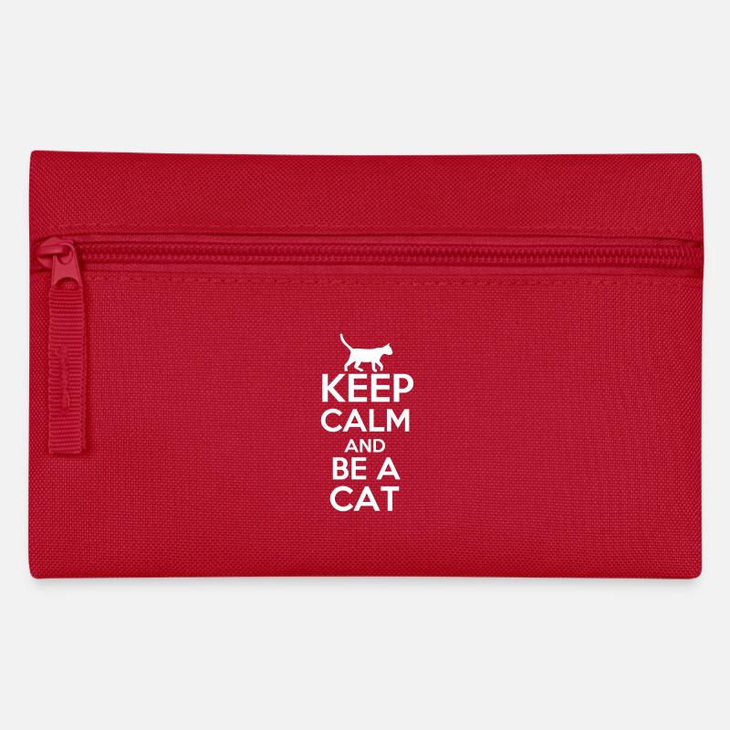 Keep calm and be a cat! - Federtasche - Rot