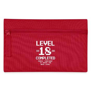 18th Birthday Retro Level 18 Years Party - Pencil Case - red - Front