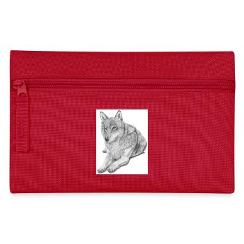Wolf sticker - Pencil Case - red - Front