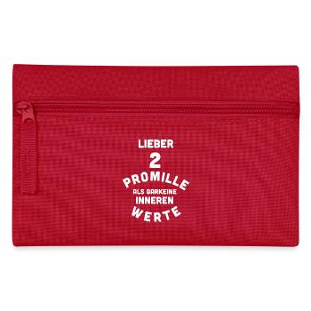 2 Promille, 0 Sorgen - Federtasche - Rot - Vorne