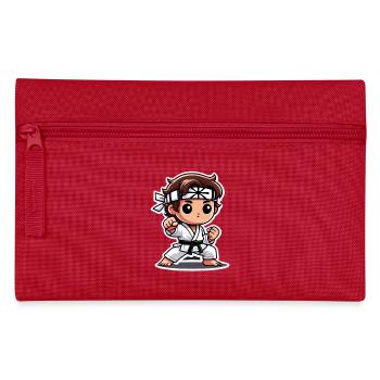 Warrior child in traditional fighting position - Pencil Case - red - Front