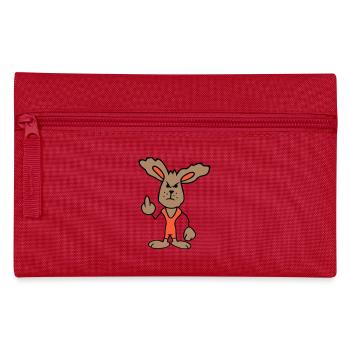 Bunny Middle Finger Show Nasty Naughty Insulting - Pencil Case - red - Front