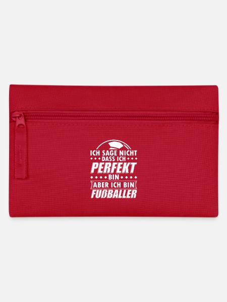 Fußball Fußballer Shirt Nicht Perfekt - Federtasche - Rot