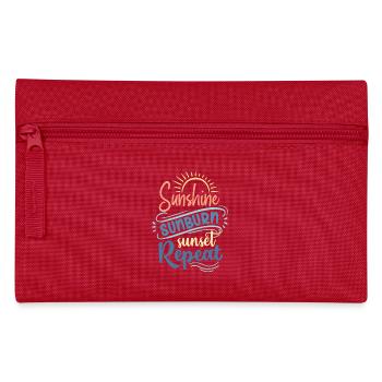 Sonnenschein Sonnenbrand Sonnenuntergang Wiederholung - Federtasche - Rot - Vorne
