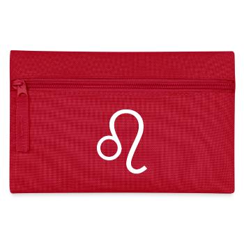 Sternzeichen Löwe, exklusives T-Shirt Design - Federtasche - Rot - Vorne