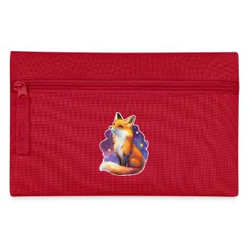 Fox and starry sky - Pencil Case - red - Front