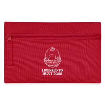 Licensed to Hunt Eggs - Pencil Case - red - Front
