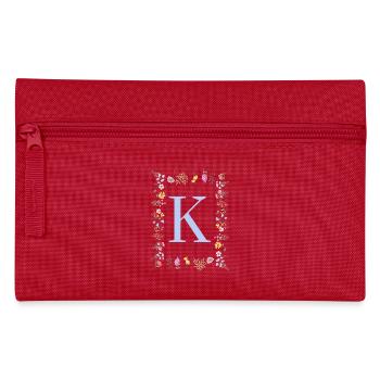 Feminine Flower Monogram K - Pencil Case - red - Front