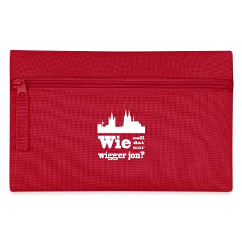 Köln / Kölsch: Wie soll dat nur wigger jon? - Federtasche - Rot - Vorne