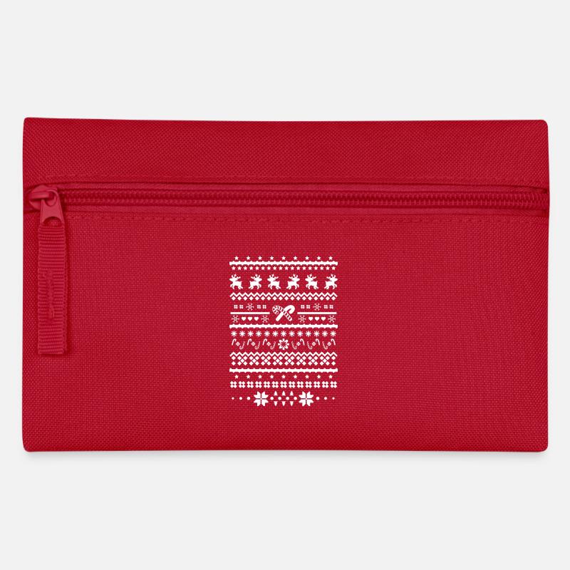 Weihnachten Rentiere - Federtasche - Rot