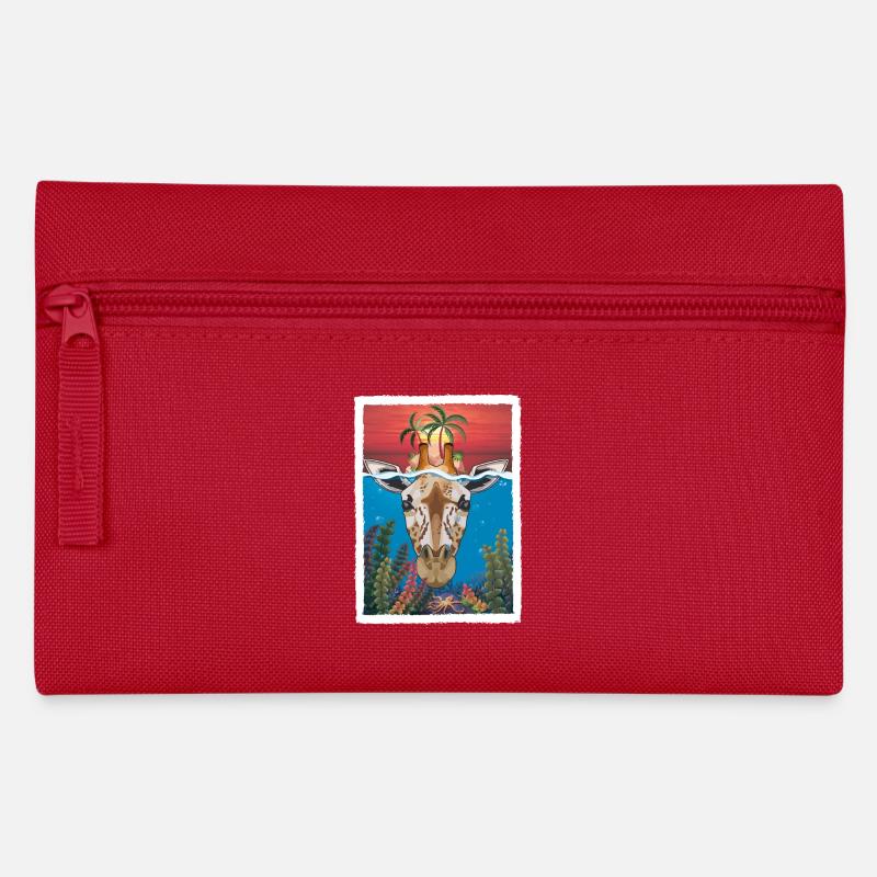 Giraffe unter Wasser 2 - Federtasche - Rot
