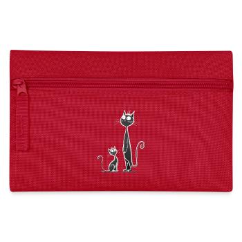 Funny cats in cartoon style - Pencil Case - red - Front