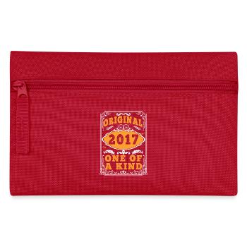 Vintage Born in 2017 made in 2017 8 years old. Art_202 - Pencil Case - red - Front