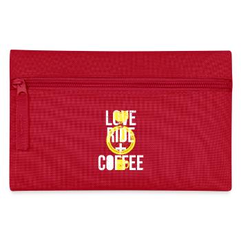 Love Ride Coffee Graphic Design Cycling Enthusiasts - Pencil Case - red - Front