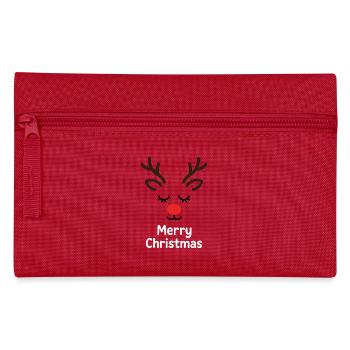 Hirsch Rudolph Frohe Weihnachten süß - Federtasche - Rot - Vorne