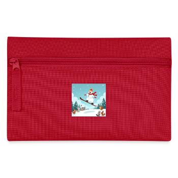 Aventure hivernale avec le bonhomme de neige – saut à ski - Trousse - rouge - Devant