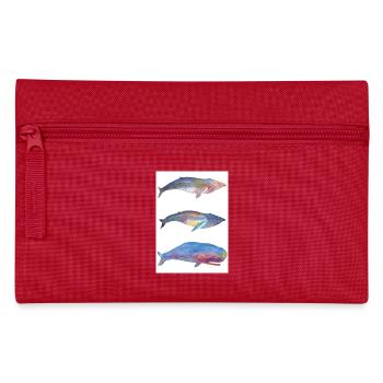 3 Autocollant Baleines - Trousse - rouge - Devant