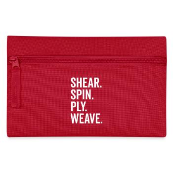 Scher-Spin-Ply-Gewebe - Federtasche - Rot - Vorne