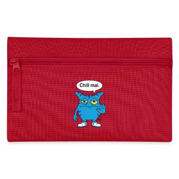 Chill mal - Zooki Monster lustiger Spruch - Federtasche - Rot - Vorne