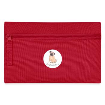 Autocollant rond Pug Puglicious - Trousse - rouge - Devant