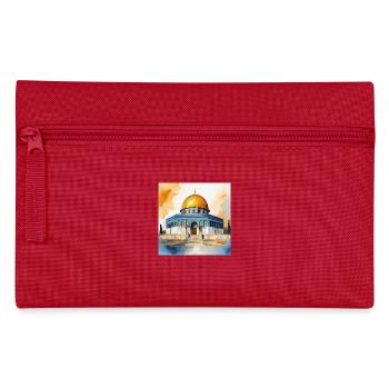 Iconic Dome of the Rock Watercolour Art - Pencil Case - red - Front
