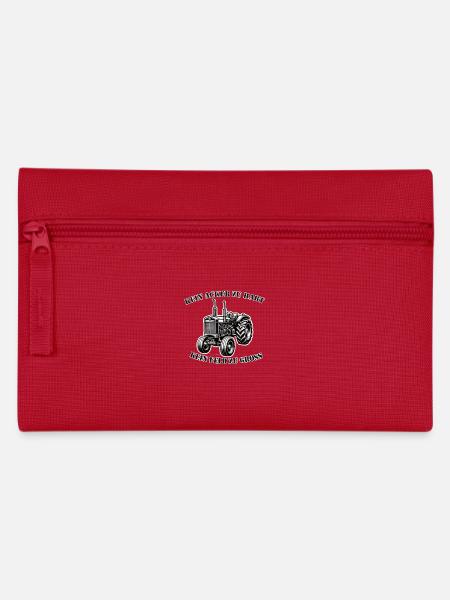 Traktor vintage – Kein Acker zu hart - Federtasche - Rot