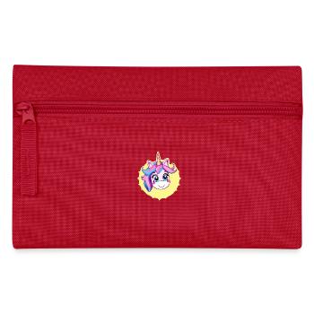 Lächelndes Einhorn magische Illustration - Federtasche - Rot - Vorne