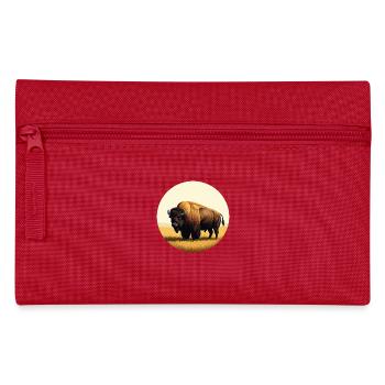 Bison dans la prairie - Trousse - rouge - Devant