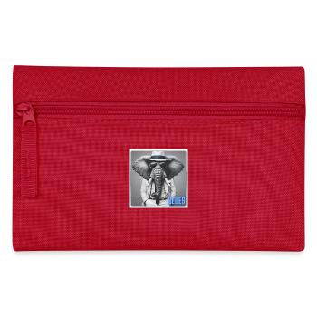 Elefant mit Anzug und Sonnenbrille - Federtasche - Rot - Vorne