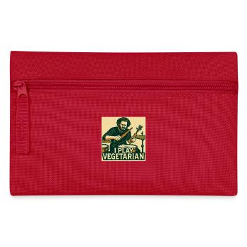 Drums I play vegetarian - Federtasche - Rot - Vorne