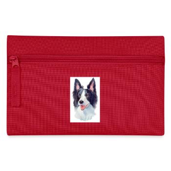 Couleurs de l’autocollant border collie - Trousse - rouge - Devant