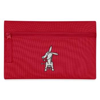 funny donkey with curls - Pencil Case - red - Front