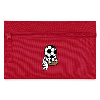 Pferd Fußball Ball spiel Kopfball Verein Fan Hobby - Federtasche - Rot - Vorne
