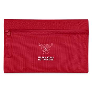 Spread Wings, Not Worries - Pencil Case - red - Front