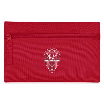 Pray Wait Trust - Pencil Case - red - Front