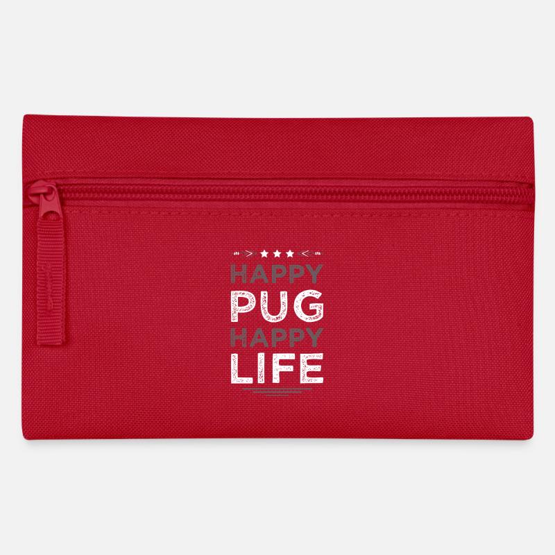 Pug Joie de vivre design - Pencil Case - red
