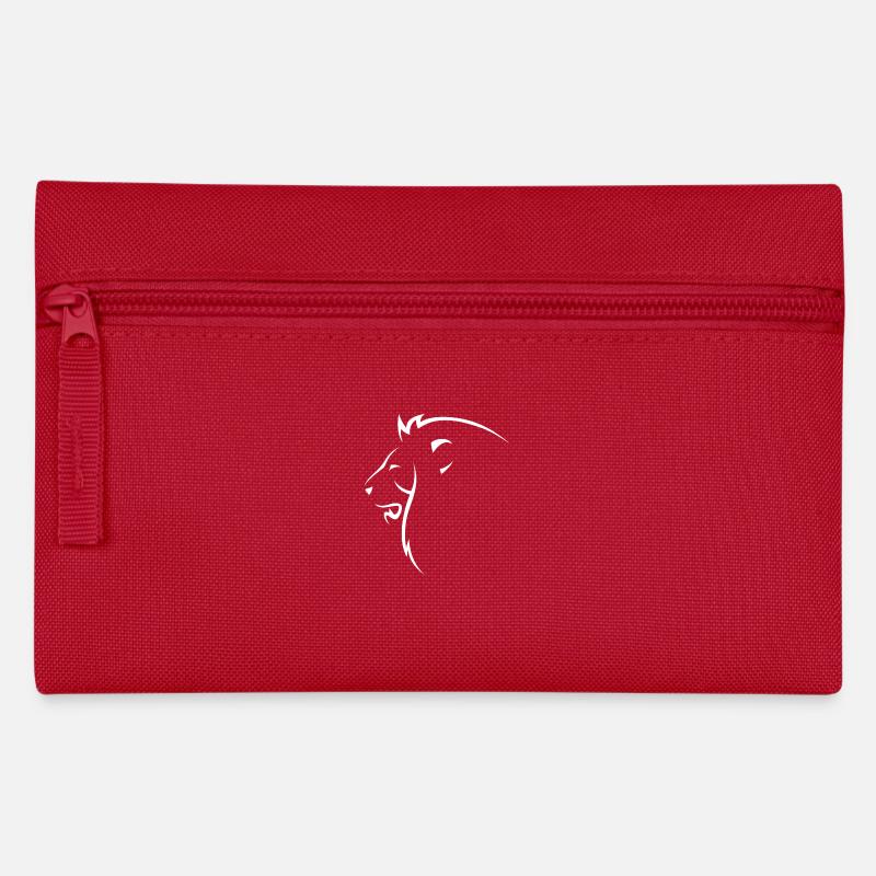 Löwenkopf siluette weiß - Federtasche - Rot