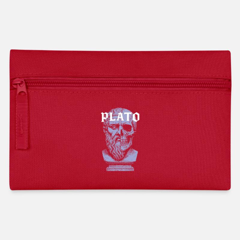 Platon Künstlerisches Schädeldesign - Federtasche - Rot