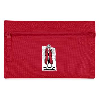Mädchen auf Skateboard - Federtasche - Rot - Vorne