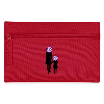 Silhouette familiale Chers enfants Parents Maman Papa - Trousse - rouge - Devant